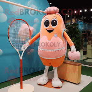 Peach tennisracket mascotte...