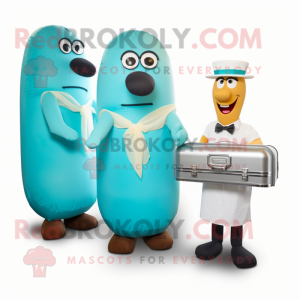 Turquoise Hot Dogs mascotte...