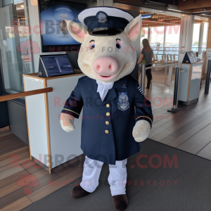 Navy Pig mascotte kostuum...