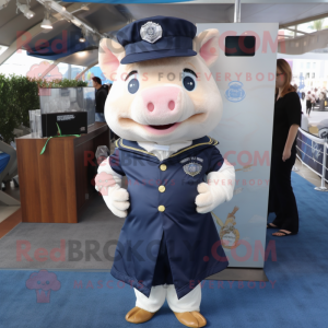 Navy Pig maskot kostume...