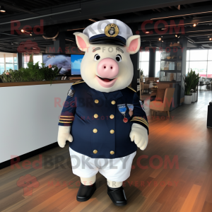Navy Pig mascotte kostuum...