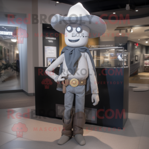 Grå Cowboy maskot kostume...