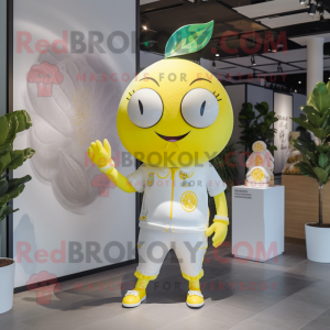 Hvid citron maskot kostume...