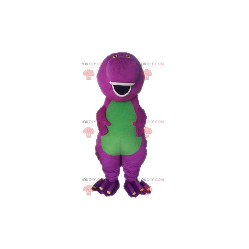 Mascotte di dinosauro viola famoso fumetto di Barney -