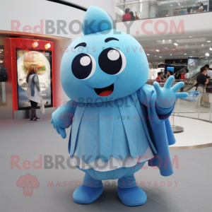 Sky Blue Bracelet mascot costume character dressed with a Culottes and Wraps