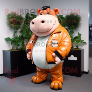 Peach Hippopotamus mascotte...