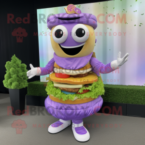 Lavendel hamburger maskot...