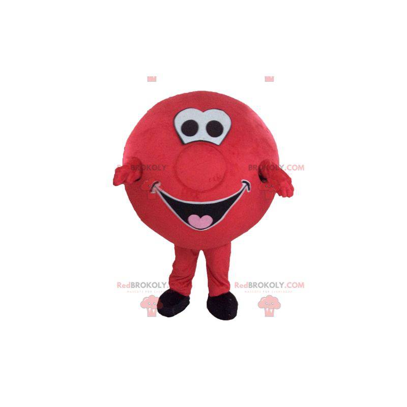 Riesiges rotes Ballmaskottchen. Rundes Maskottchen -