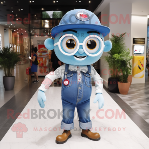 nan Gyro mascot costume character dressed with a Boyfriend Jeans and Eyeglasses