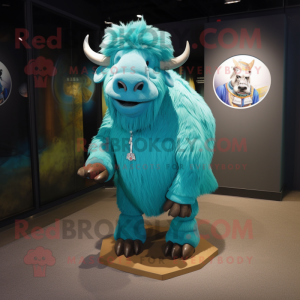 Cyan Bison mascotte kostuum...