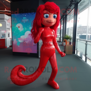 Red Mermaid mascotte...