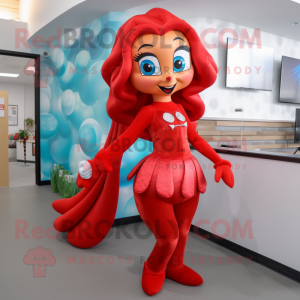 Red Mermaid mascotte...