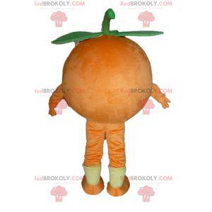 Mascotte arancione gigante. Mascotte di dessert fruttato -