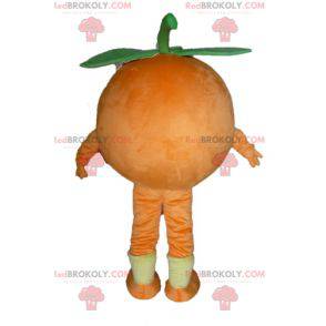 Mascote gigante de laranja. Mascote de sobremesa frutada -
