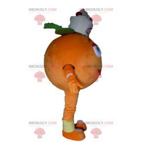 Mascotte arancione gigante. Mascotte di dessert fruttato -