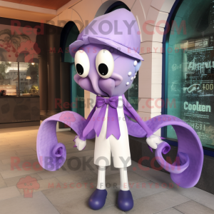Lavendel blæksprutte maskot...