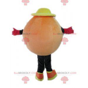 Mascote da bola laranja. Mascote gigante laranja -