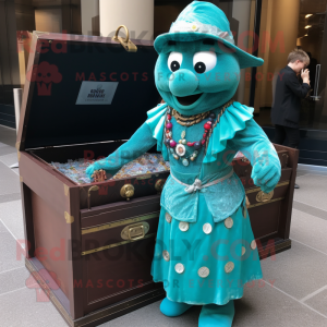 Teal Treasure Chest maskot...