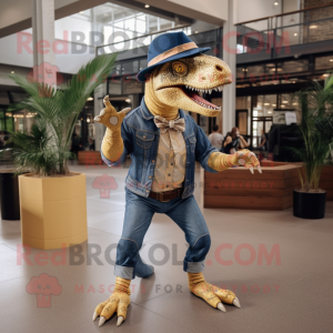 Gold Allosaurus maskot...