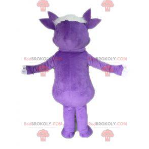 Dinosaur mascot with polka dots. Purple creature mascot -