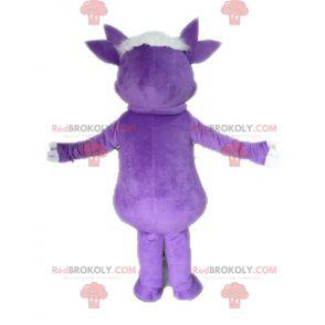 Dinosaurier-Maskottchen mit Tupfen. Lila Kreatur Maskottchen -
