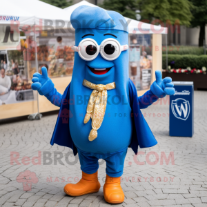 Blue Currywurst mascotte...