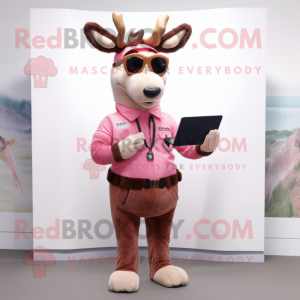 Pink Reindeer mascotte...