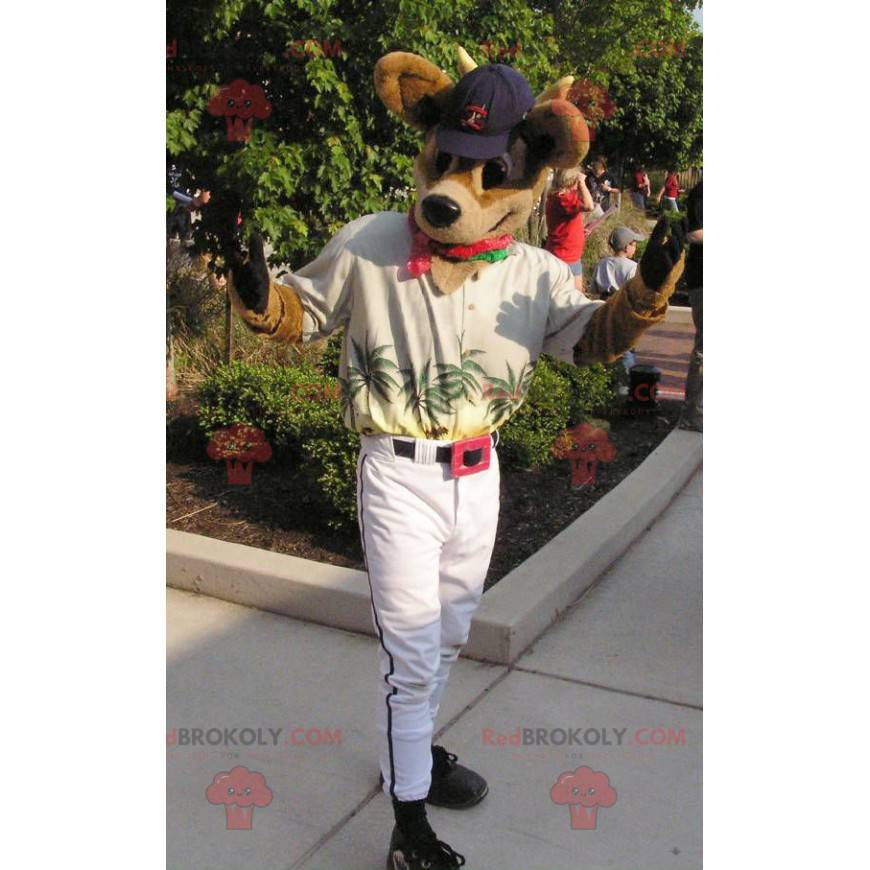 Brown reindeer mascot with a Hawaiian shirt - Redbrokoly.com Brown reindeer mascot with a Hawaiian shirt - Redbrokoly.com