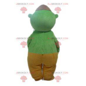 Mascotte d'extra-terrestre vert. Mascotte de cyclope vert -