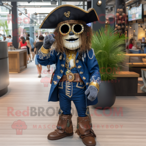 Marinblå Pirate maskot...