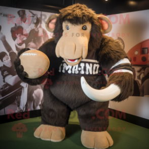 nan Mammoth mascot costume character dressed with a Rugby Shirt and Beanies