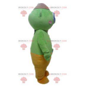 Mascota alienígena verde. Mascota cíclope verde - Redbrokoly.com