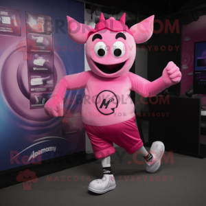 Pink Dæmon maskot kostume...