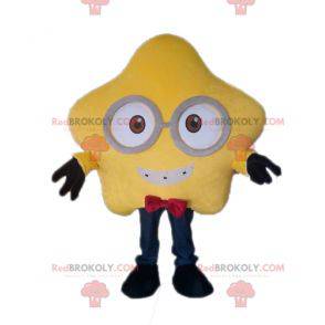 Giant yellow star mascot with glasses - Redbrokoly.com