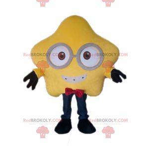Gigantische gele ster mascotte met bril - Redbrokoly.com