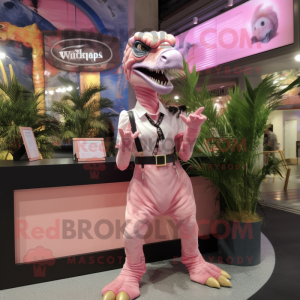 Pink Velociraptor maskot...