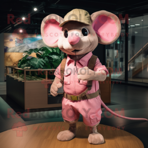 Pink Mouse maskot kostume...