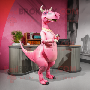 Pink Parasaurolophus maskot...