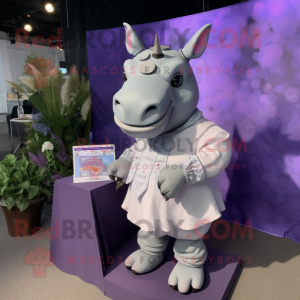 Lavendel Rhinoceros maskot...