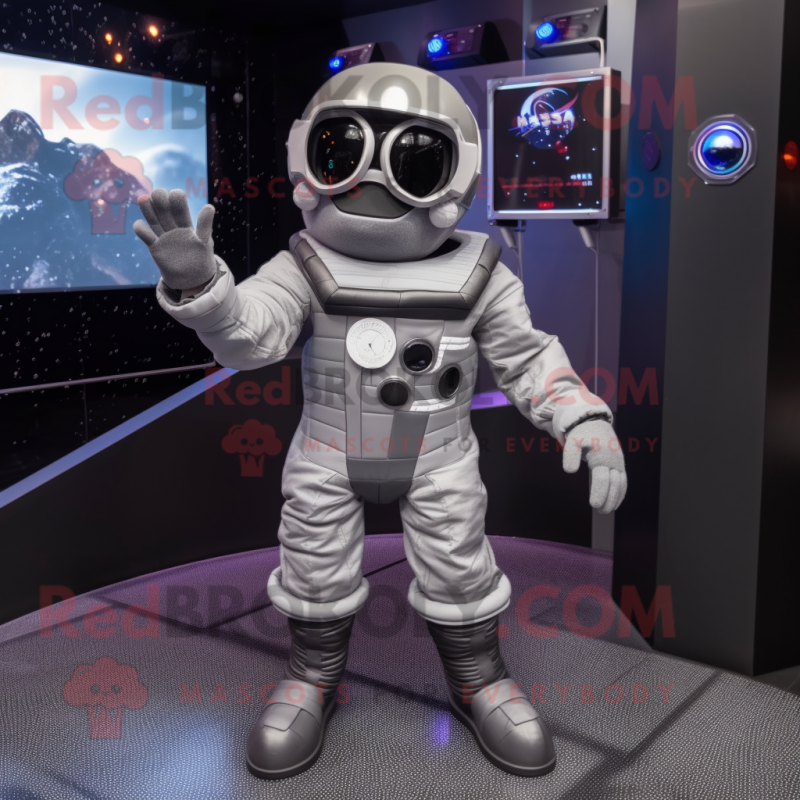 Gray Astronaut mascot costume character dressed with Leggings and Sunglasses Gray Astronaut mascot costume character dressed with Leggings and Sunglasses