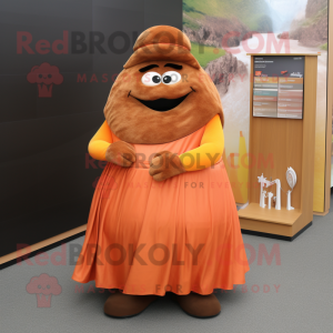 Bruin oranje mascotte...