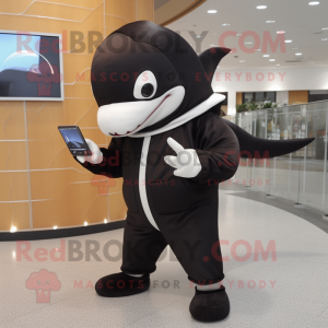Brown Killer Whale mascot costume character dressed with Leggings and Wallets