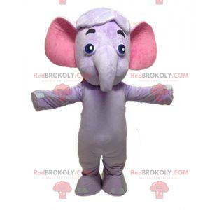 Mascotte d'éléphant violet et rose. Mascotte violette -