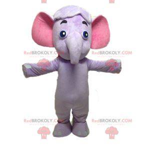 Lilla og lyserød elefantmaskot. Lilla maskot - Redbrokoly.com