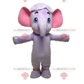 Mascota de elefante púrpura y rosa. Mascota morada -