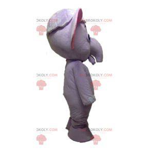 Mascotte elefante viola e rosa. Mascotte viola - Redbrokoly.com