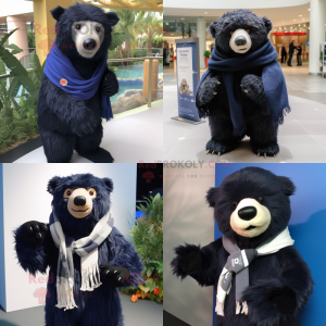 Navy Sloth Bear mascotte...