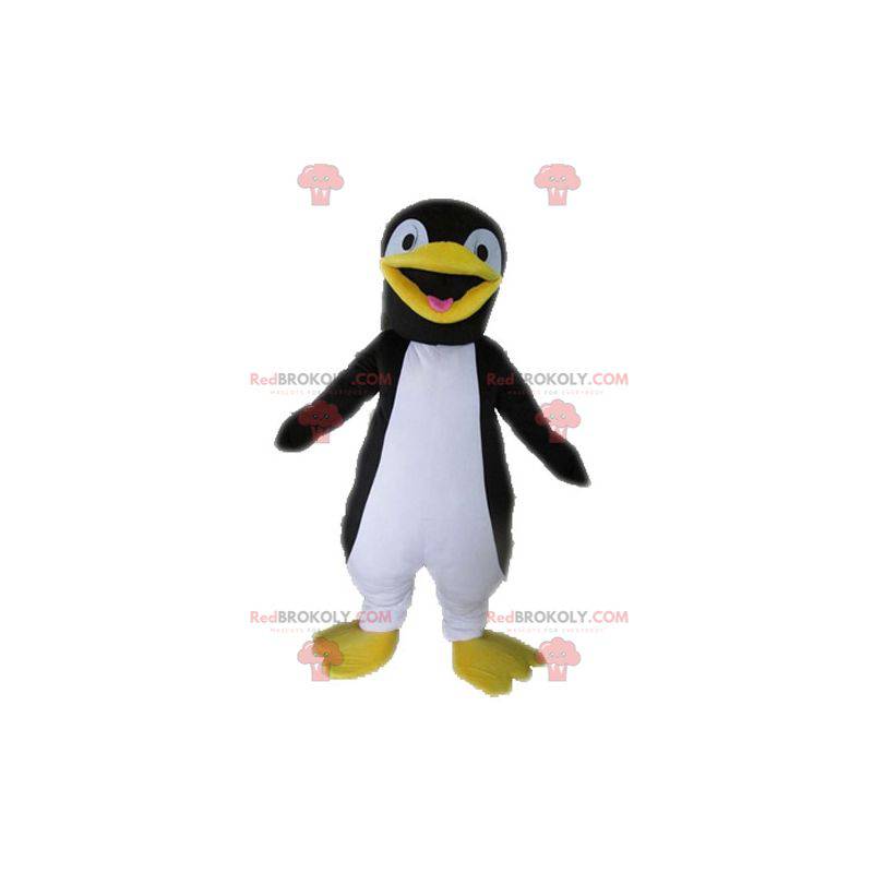 Mascote pinguim gigante preto e branco - Redbrokoly.com
