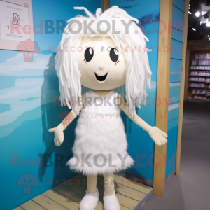 Hvid Aglet maskot kostume...