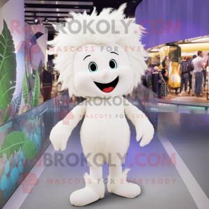White Aglet mascot costume character dressed with Romper and Hair clips